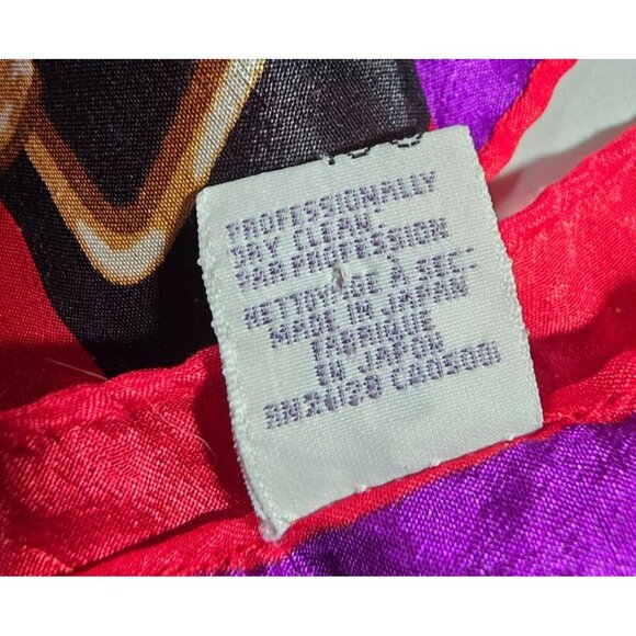 Vtg Echo Silk Scarf Stripes  Gold Buckle chain Design purple red white gold - Picture 5 of 7